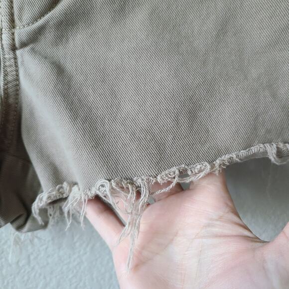 Zara Cut Off Denim Women Shorts SZ Large 32" x 2.5" Beige Festival Western - Picture 5 of 9